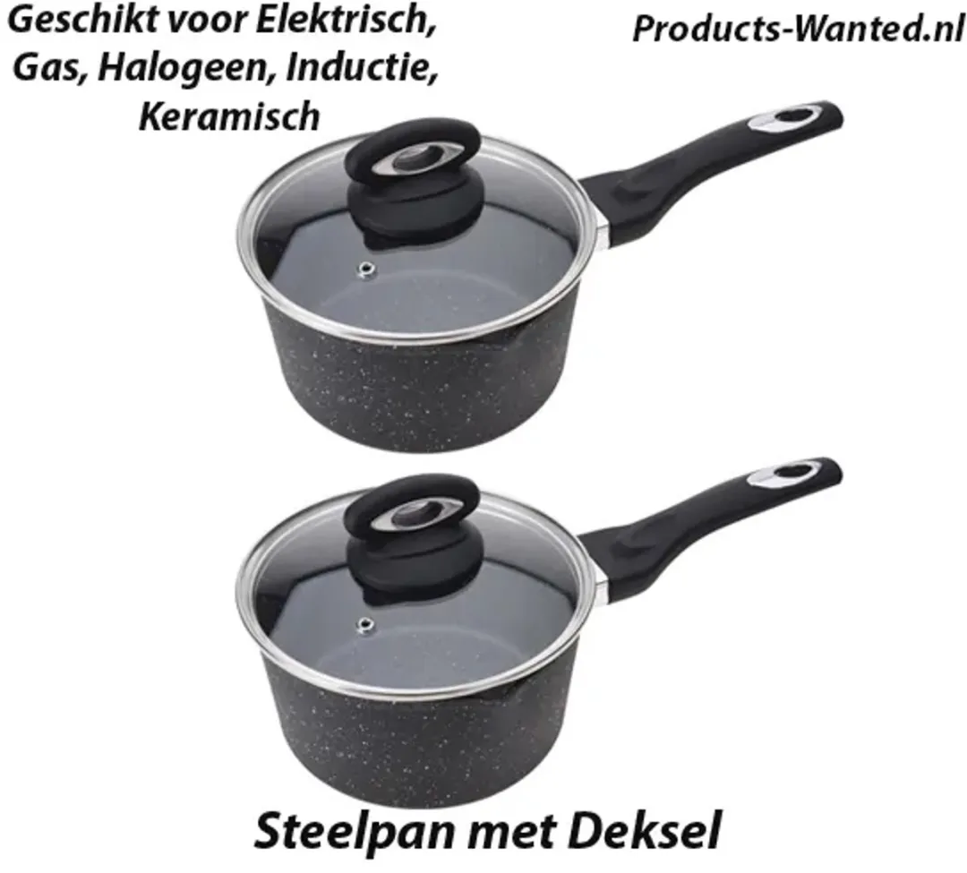 Excellent Houseware Sauspan 2.2L - Zwart - afbeelding 2 van 3