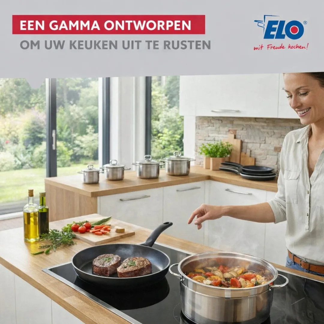 Fackelmann Elo 9723650 Keukenset 5-delig - 2 Bakpannen 20/24cm & 3 Kookpannen 12/16/24cm - Roestvrij staal