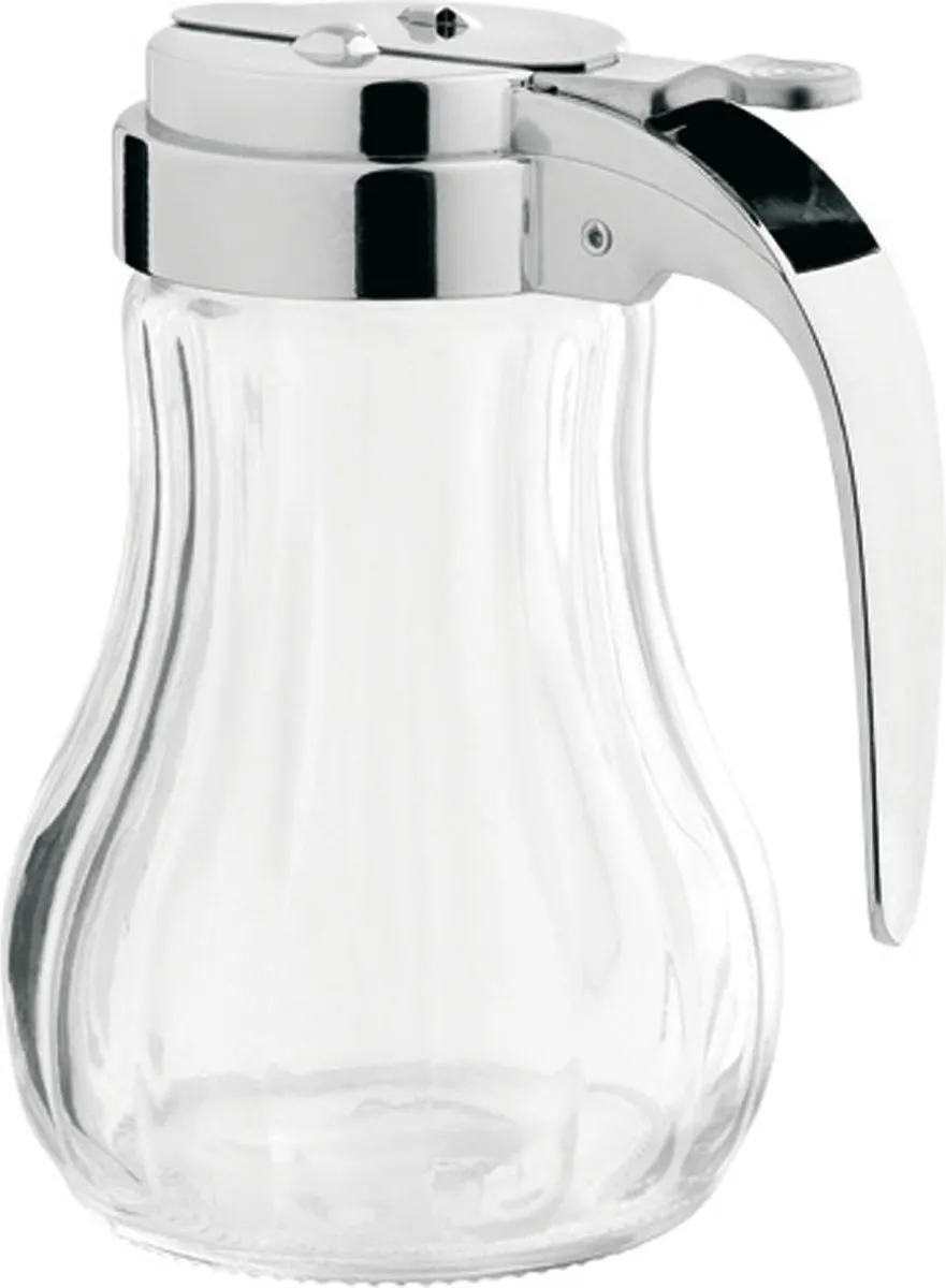 Hendi Glazen Honingdispenser Ø80x115mm - Roestvrijstalen hevel