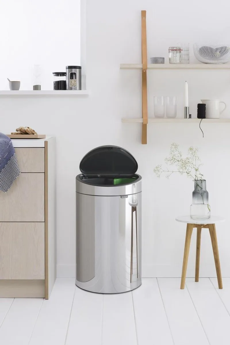 Brabantia Touch Bin Recycle Prullenbak 33L - 2 Vakken Brilliant Steel