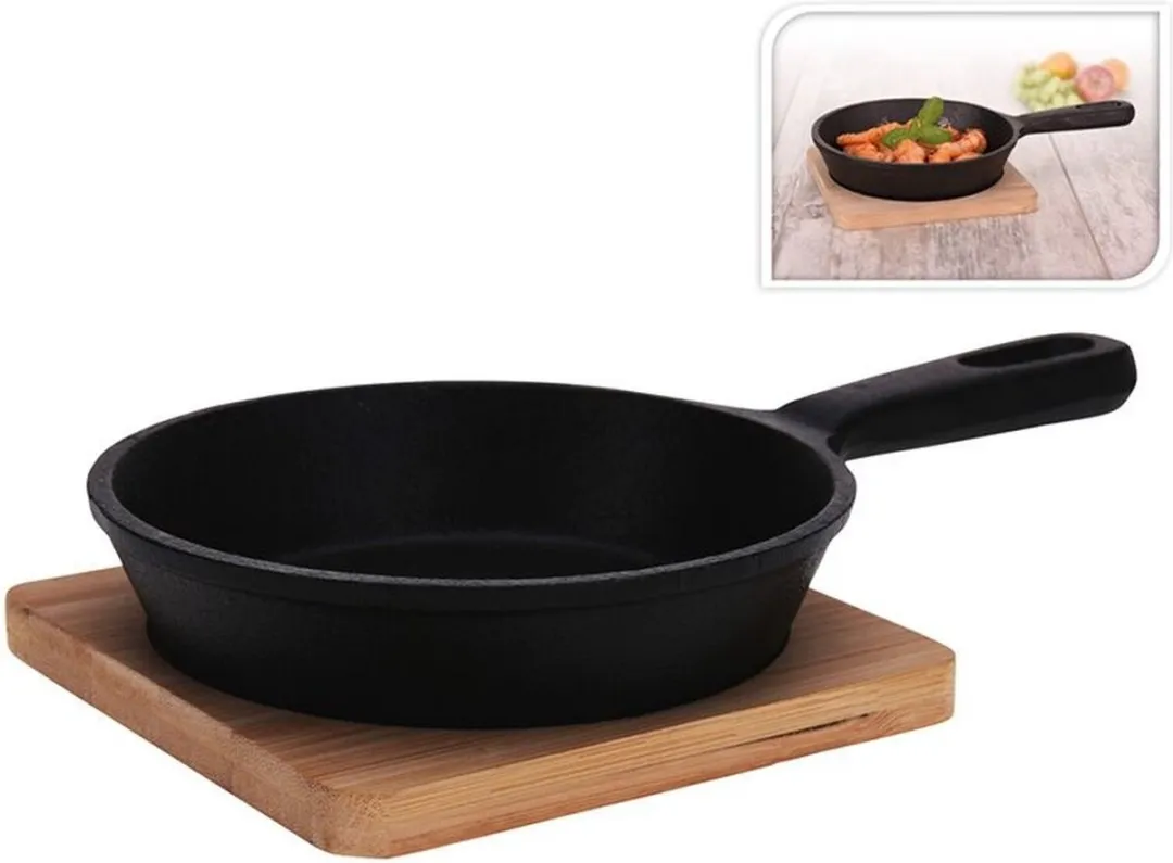 Excellent Houseware Tapas Steelpannetje Gietijzer Ø12.5cm - Zwart - afbeelding 6 van 6
