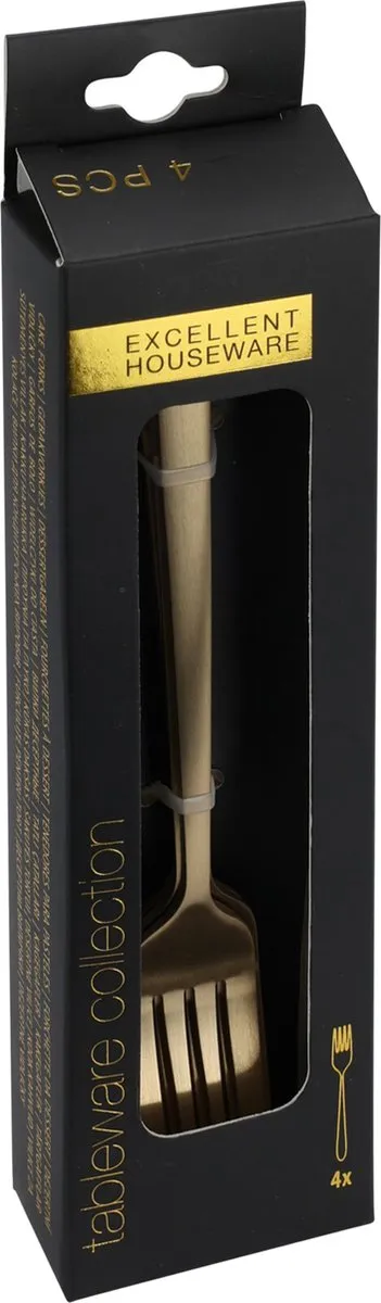 Excellent Houseware Taartvorkjes Goud - 16 Stuks - 15 cm
