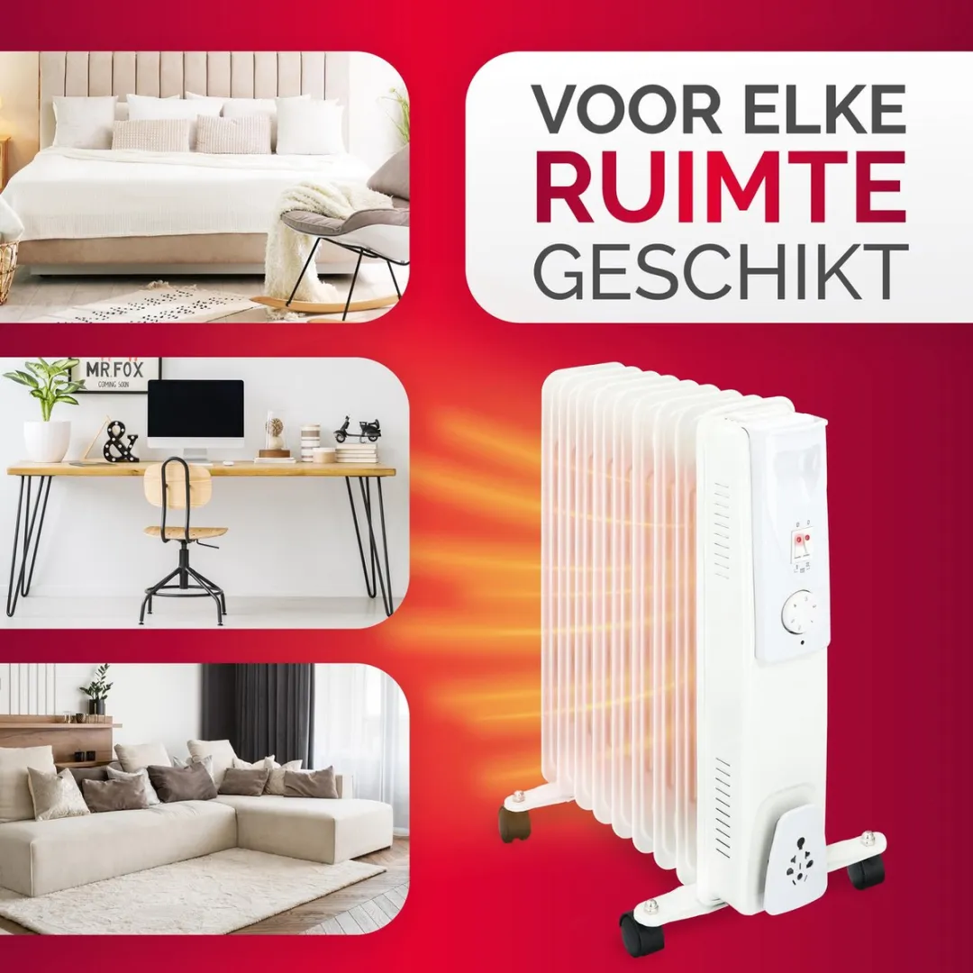 Alpina Olieradiator MEALEL6640/004 2000W - Wit - afbeelding 6 van 6