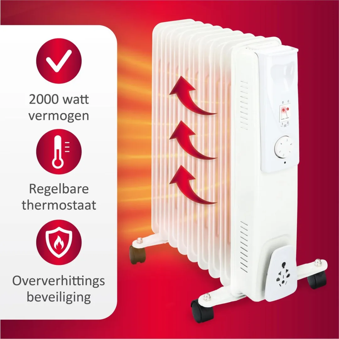 Alpina Olieradiator MEALEL6640/004 2000W - Wit - afbeelding 5 van 6
