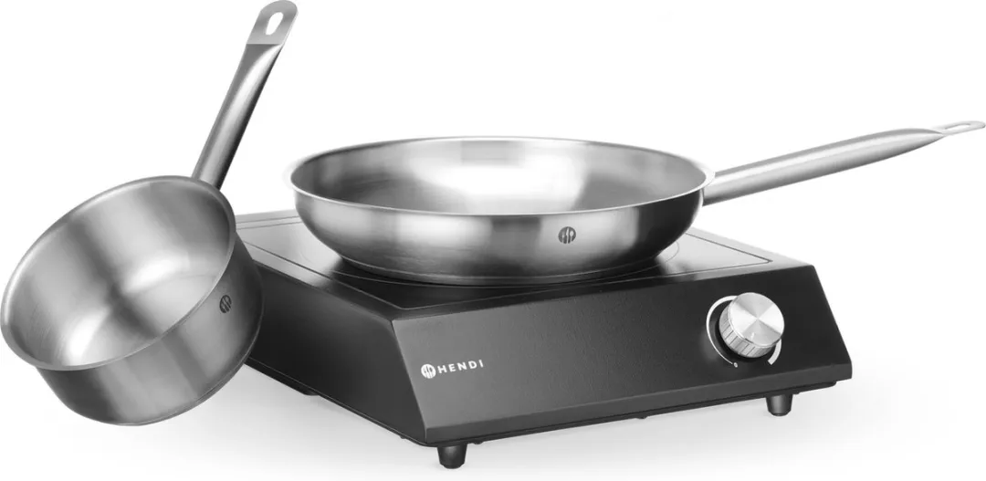 HENDI Inductiekookplaat 3500W Set - Zwart - 1 Zone - afbeelding 6 van 6