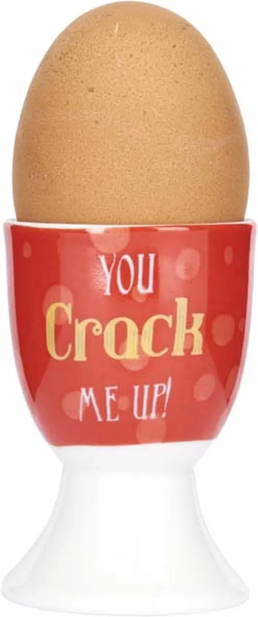 KitchenCraft You Crack Me Up Eierdop - Porselein Rood