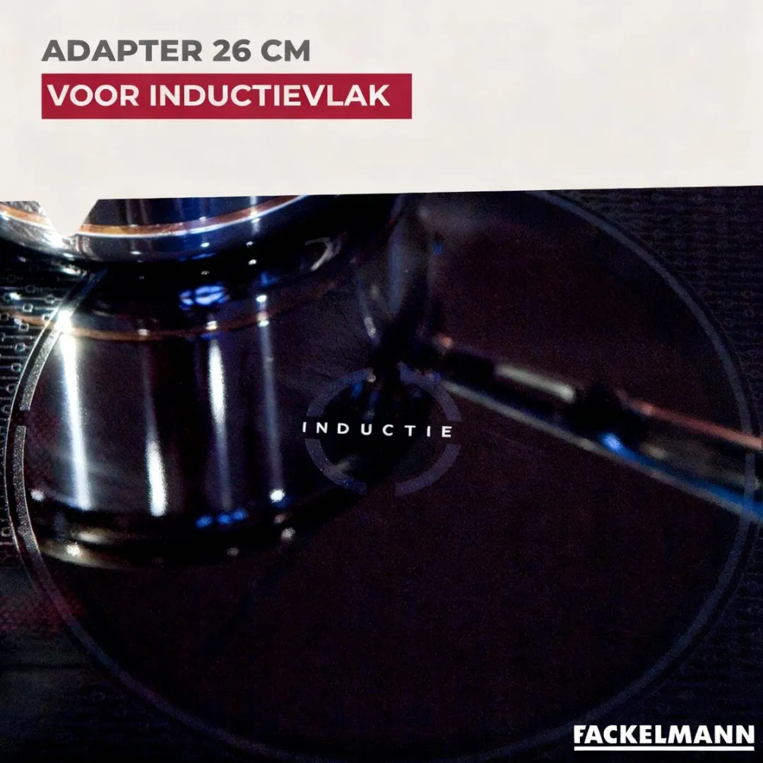 Fackelmann 682608 Inductie Adapter, Warmteverspreider, Verspreidingsplaat, Schakel Schijf, voor Pannen, Kookpotten, Braadpannen, Stoofpannen, Koffiezetapparaten, Kookgerei, RVS, Aluminium, 26 cm