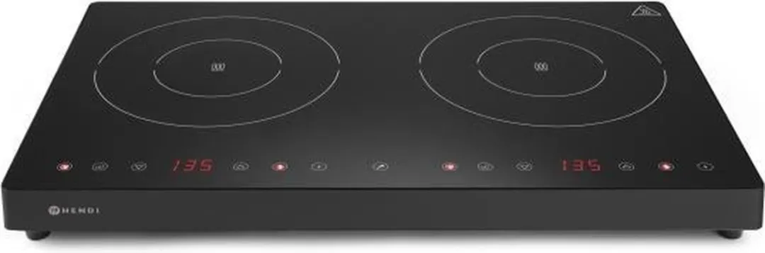 HENDI 239414 Dubbele Inductiekookplaat - 2 Zones - Zwart