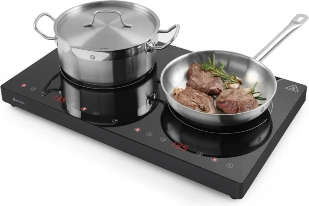 HENDI 239414 Dubbele Inductiekookplaat - 2 Zones - Zwart
