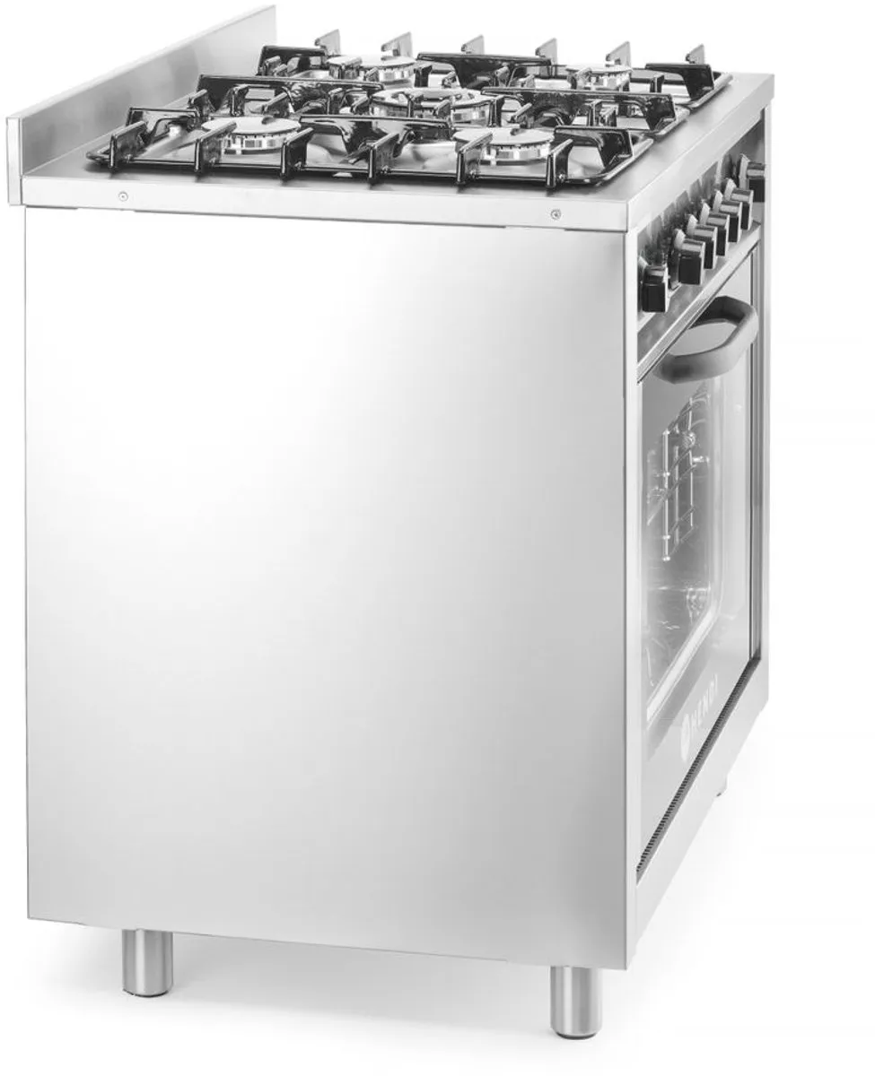 HENDI Kitchen Line Gasfornuis 5 Pits met Oven - 900x653x900mm