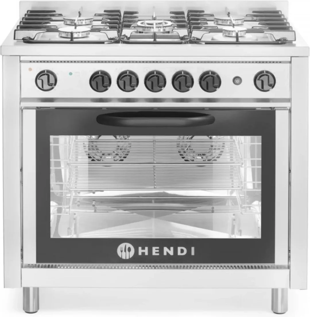 HENDI Kitchen Line Gasfornuis 5 Pits met Oven
