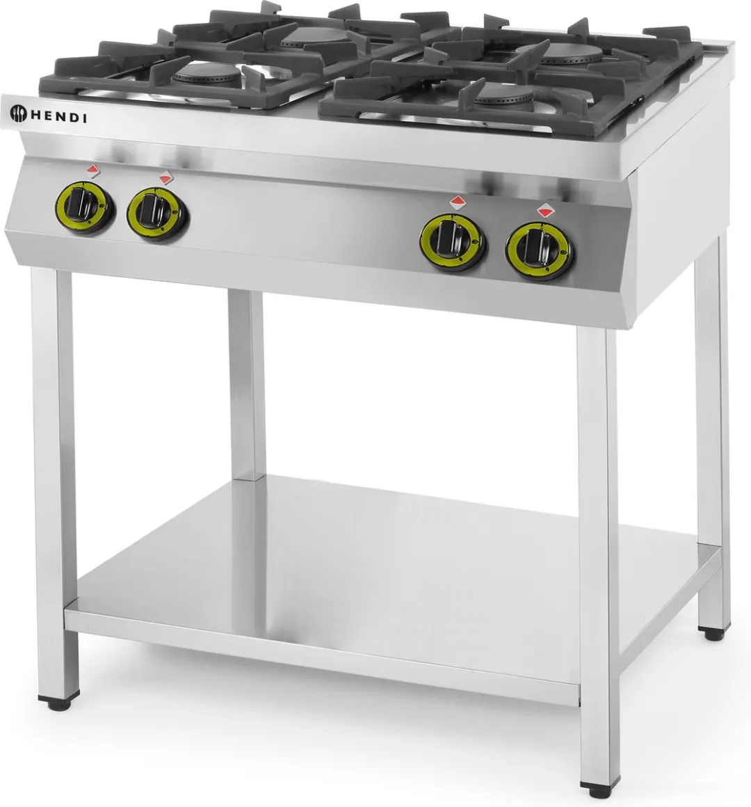 HENDI Kitchen Line Gasfornuis 4-pits 19kW - 800x700x900mm - Roestvrij staal