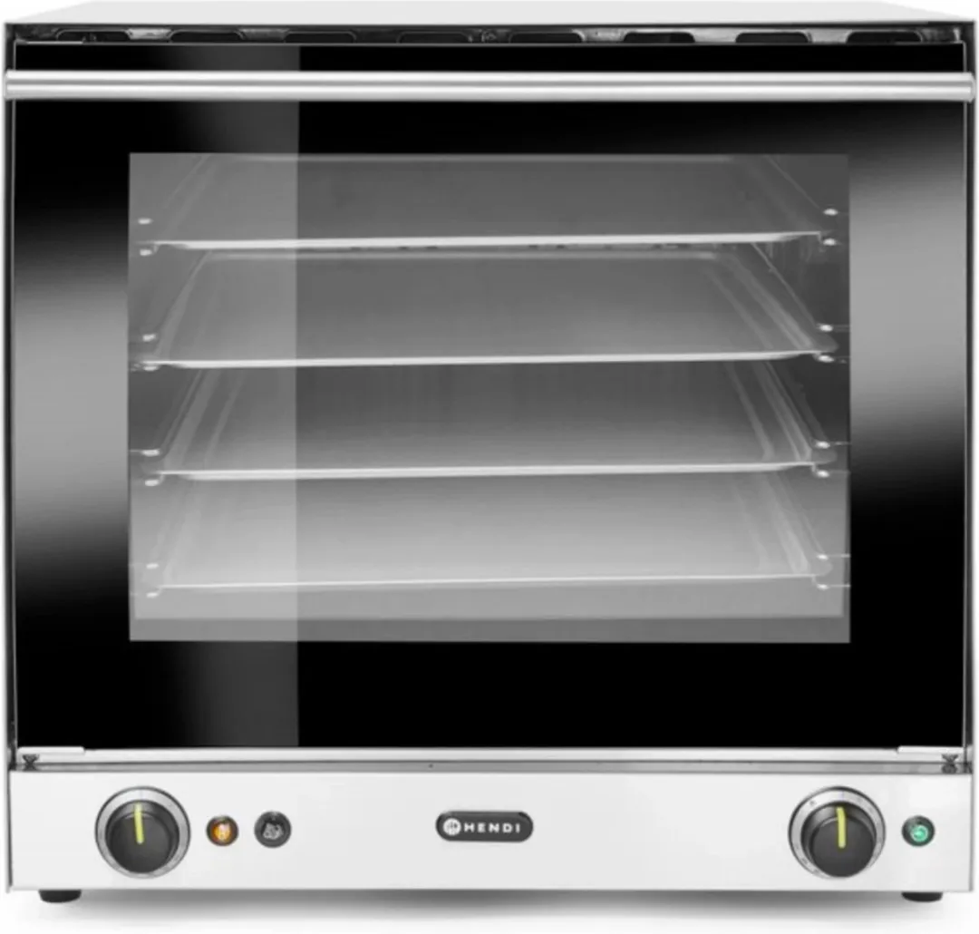 HENDI Heteluchtoven met vochtinjectie – 62L – 230V/2670W – 50-300°C – 4 trays – roestvrij staal