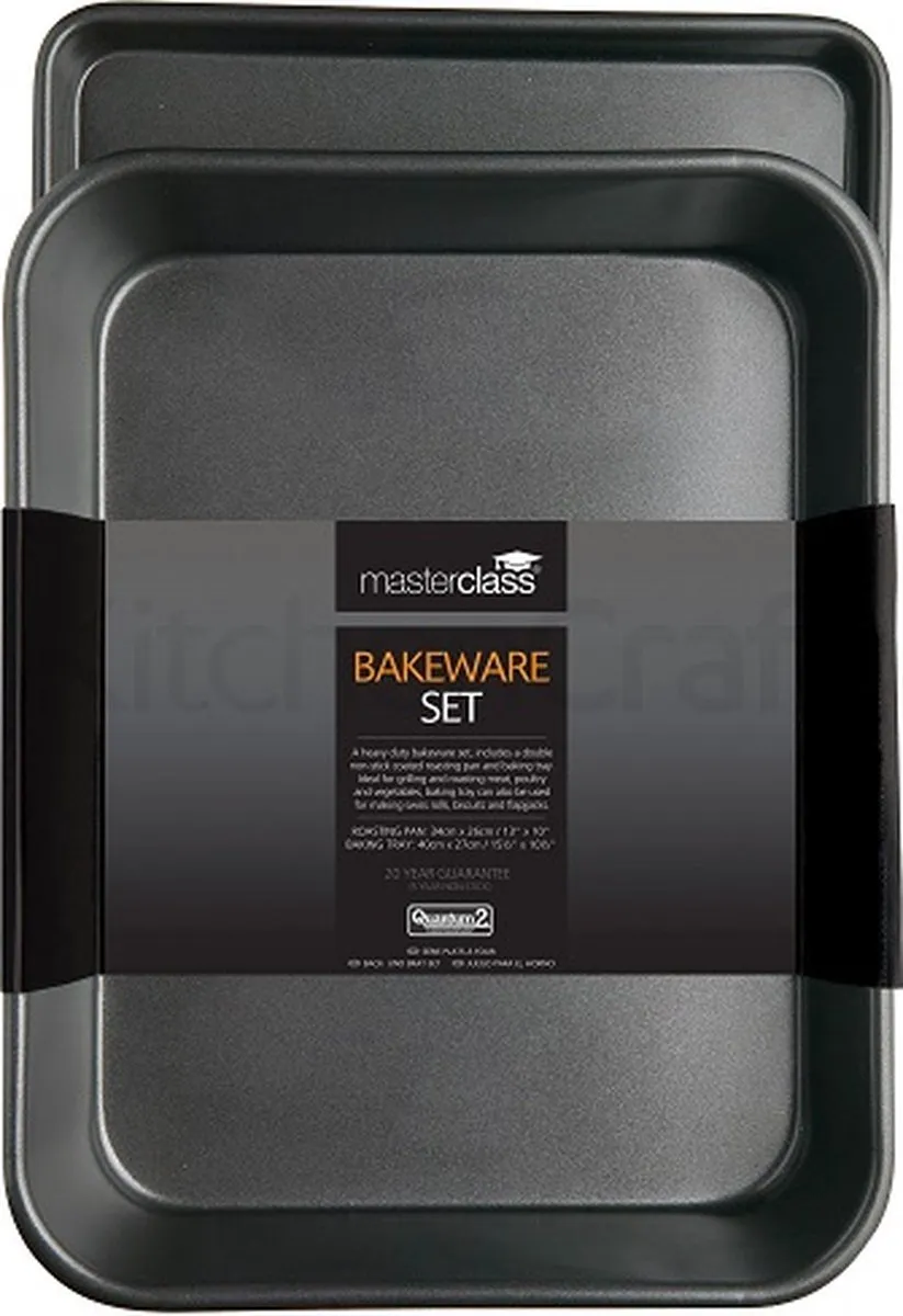 Masterclass KitchenCraft Braadpan & Ovenschaal 2-delig - 27,5x8x40cm - Zwart - afbeelding 6 van 6