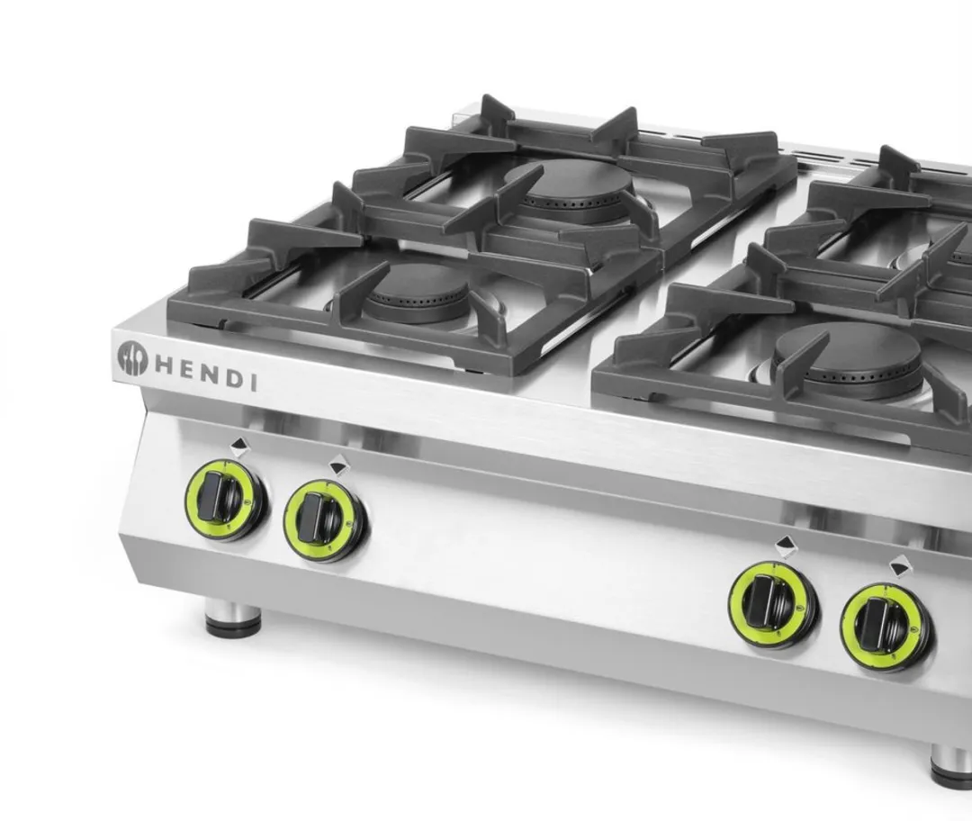 HENDI 4-pits Gasfornuis Tafelmodel - 19 kW - Rvs