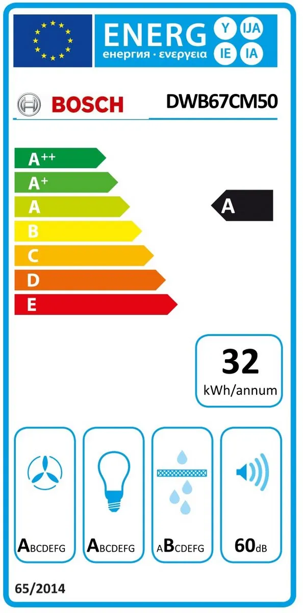 Bosch DWB67CM50 Afzuigkap 60cm - 670m³/h - Wit