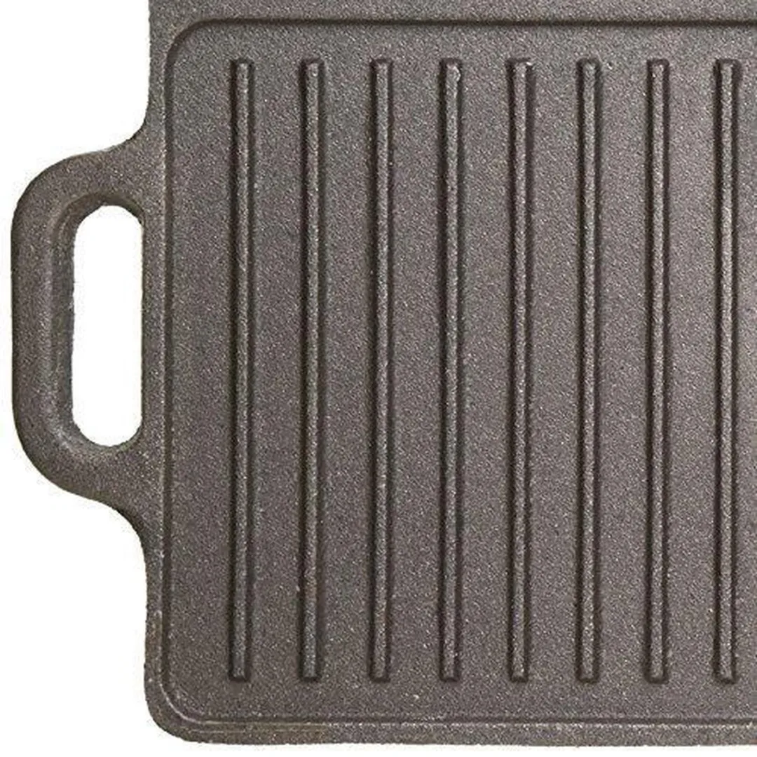 KitchenCraft Gietijzeren Grillplaat KCCIGRID 45x23cm - Grijs