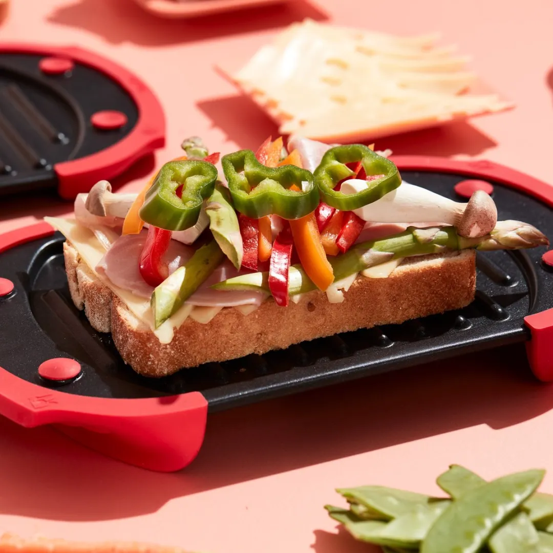 Lékué Magnetron Grillplaat - Anti-aanbaklaag - Zwart/Rood