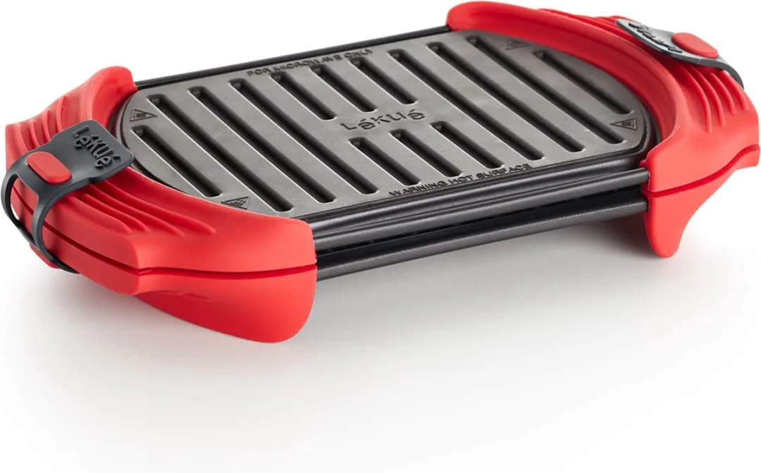 Lékué Magnetron Grillplaat - Anti-aanbaklaag - Zwart/Rood