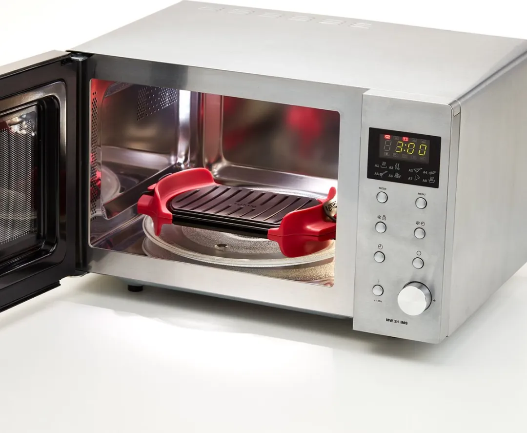 Lékué Magnetron Grillplaat - Anti-aanbaklaag - Zwart/Rood
