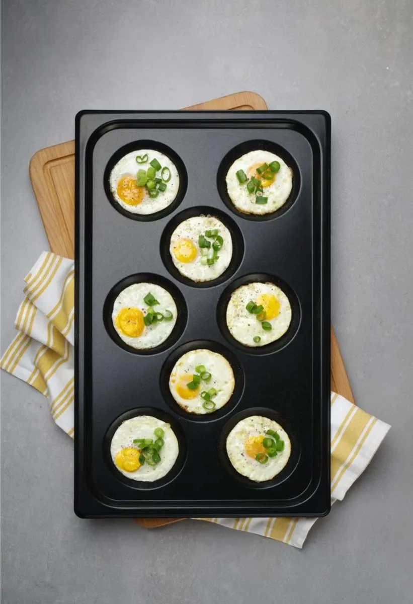 HENDI Convektomat Eggplate Bakplaat 8-vormig GN 1/1 - Zwart