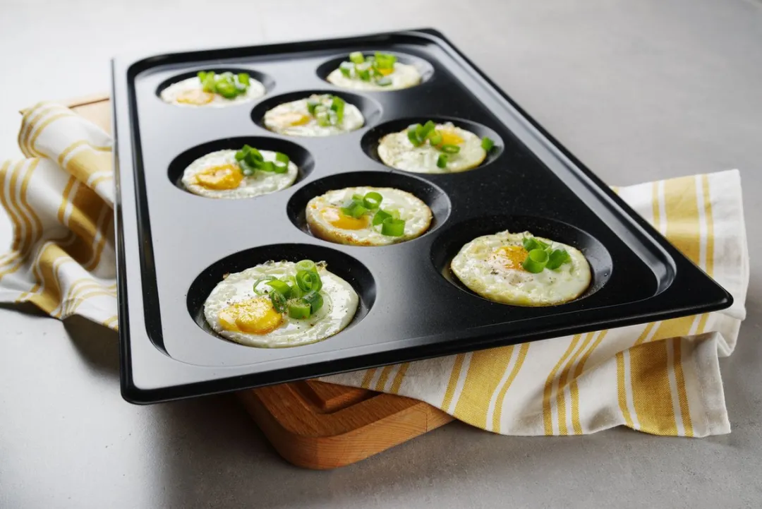 HENDI Convektomat Eggplate Bakplaat 8-vormig GN 1/1 - Zwart - afbeelding 6 van 6