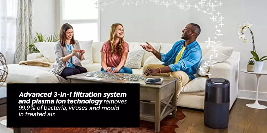 Instant™ Air Purifier Luchtreiniger Wit - Kleine Kamer tot ± 15m² - Met HEPA-13 Filter - 3-in-1 Filtratie Tegen Woning Allergenen & Huisdier Allergie - Verwijdert 99.9% Bacterien, Stof, Rook, & Stuifmeel met Plasma Ion Technologie - AP100