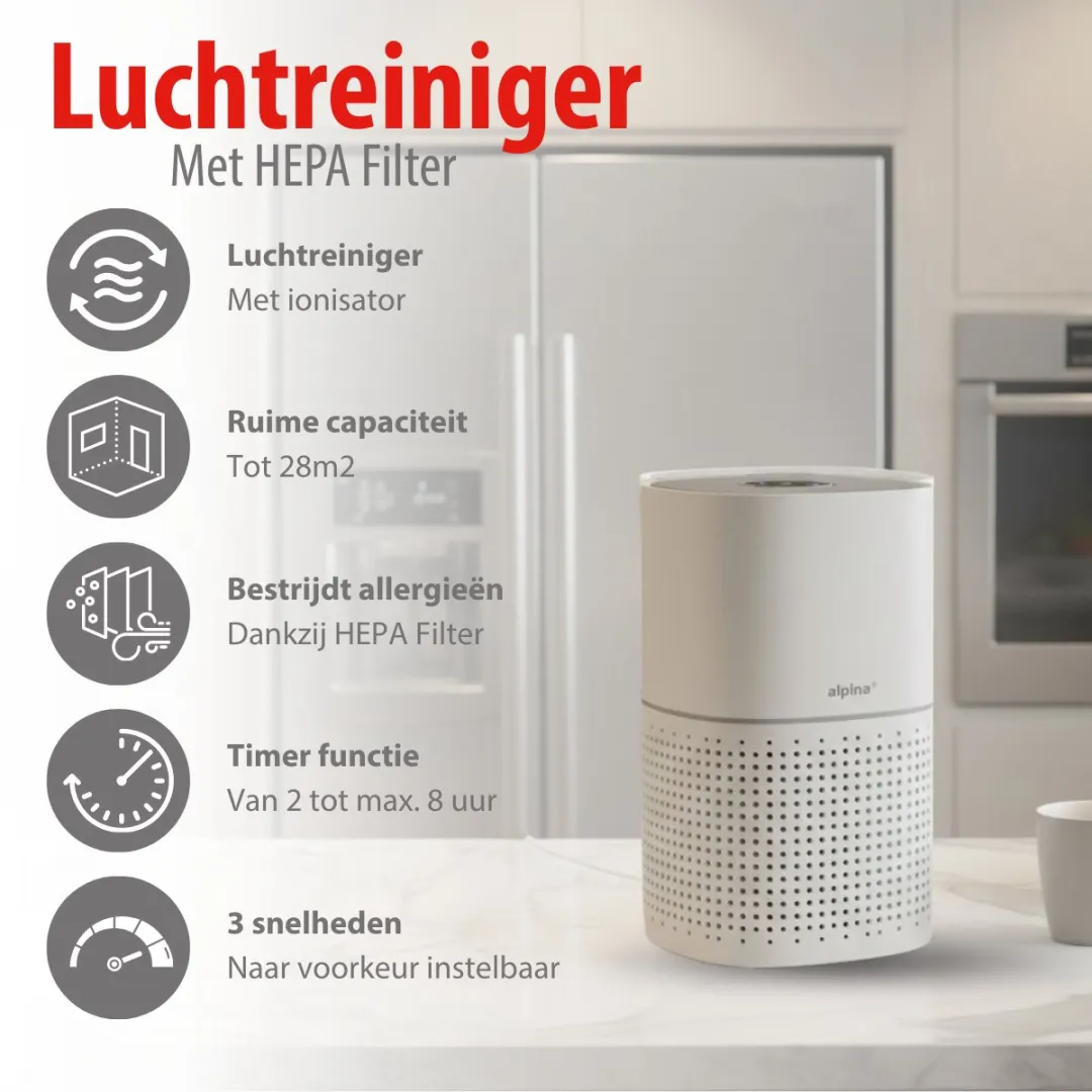 Alpina BKJ-23A Luchtreiniger - HEPA H11 240m³/h - Wit
