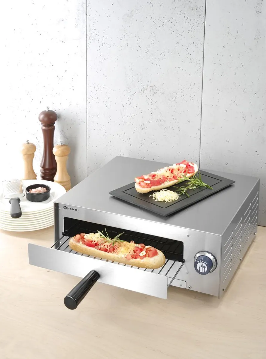 HENDI Pizzaoven 220306 - Ø30cm - 1450W - Zilvergrijs