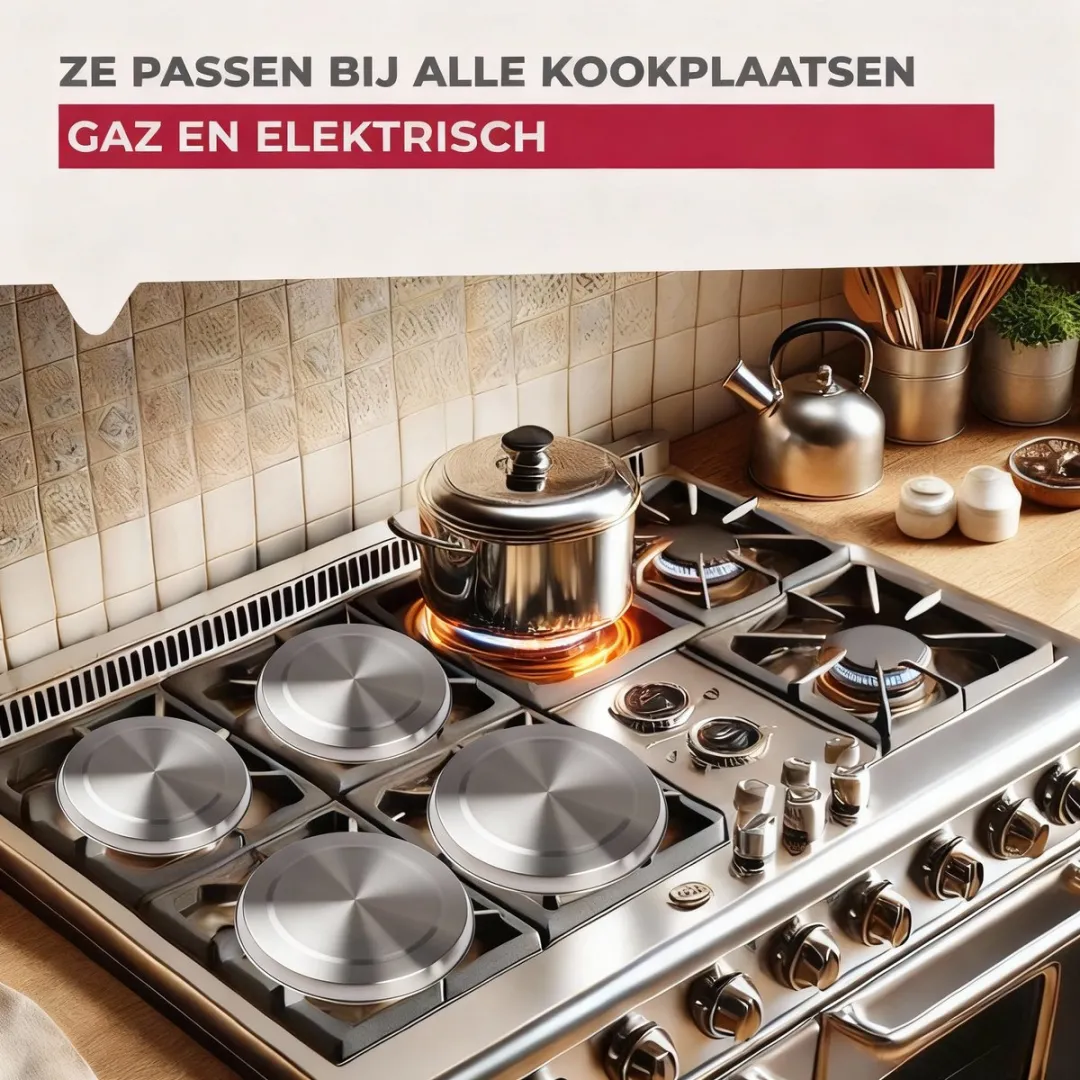 Fackelmann 12306 Afdekkappen Kookplaat - 2 Stuks - 16/20cm - Roestvrij Staal