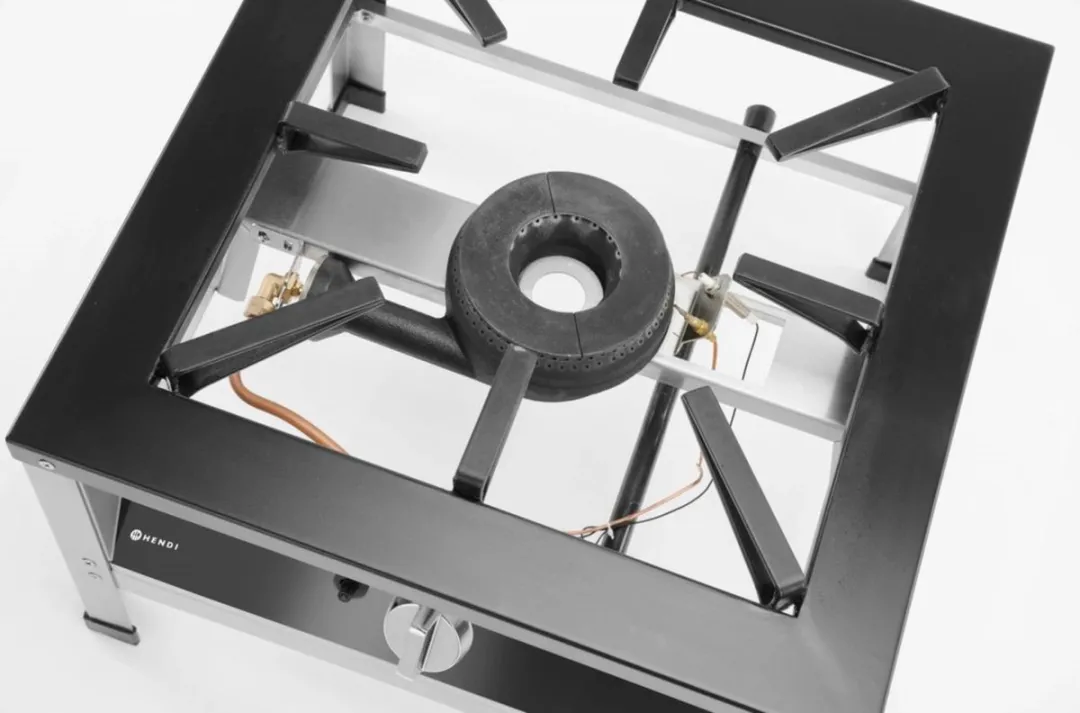 HENDI XL gaskookplaat – extra grote pandrager – roestvast staal – 10,8 kW – 580x650x x(H)400 mm