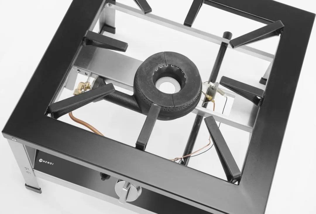 HENDI XL gaskookplaat – extra grote pandrager – roestvast staal – 10,8 kW – 580x650x x(H)400 mm