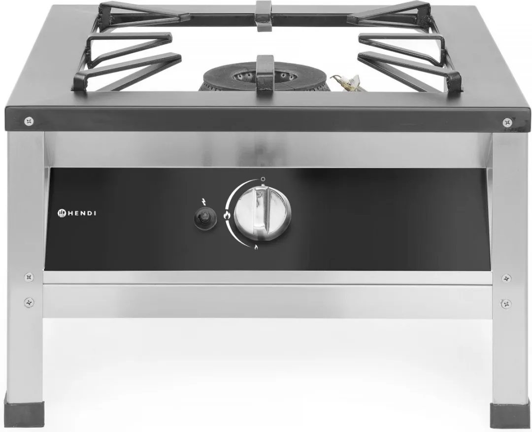 HENDI XL gaskookplaat – extra grote pandrager – roestvast staal – 10,8 kW – 580x650x x(H)400 mm