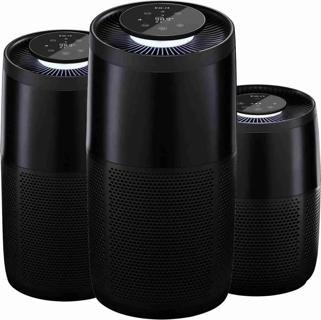 Instant™ Air Purifier Luchtreiniger Zwart -  Kleine Kamer tot ± 15m² - Met HEPA-13 Filter - 3-in-1 Filtratie Tegen Woning Allergenen & Huisdier Allergie - Verwijdert 99.9% Bacterien, Stof, Rook, & Stuifmeel met Plasma Ion Technologie - AP100