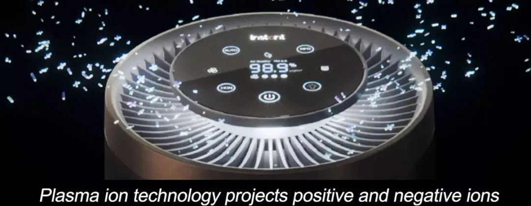 Instant™ Air Purifier Luchtreiniger Zwart -  Kleine Kamer tot ± 15m² - Met HEPA-13 Filter - 3-in-1 Filtratie Tegen Woning Allergenen & Huisdier Allergie - Verwijdert 99.9% Bacterien, Stof, Rook, & Stuifmeel met Plasma Ion Technologie - AP100