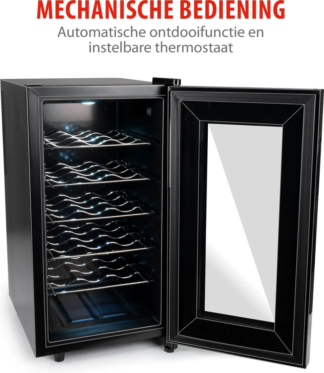 Alpina Wijnkoelkast CW-52H 50L - 18 Flessen - 3 Zones - Zwart
