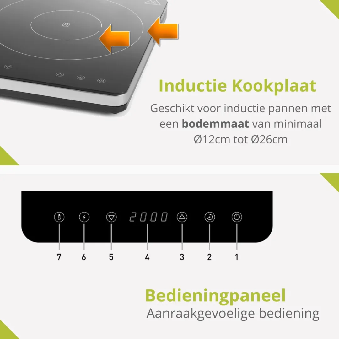 HENDI Inductiekookplaat 2000 2000W - Zwart