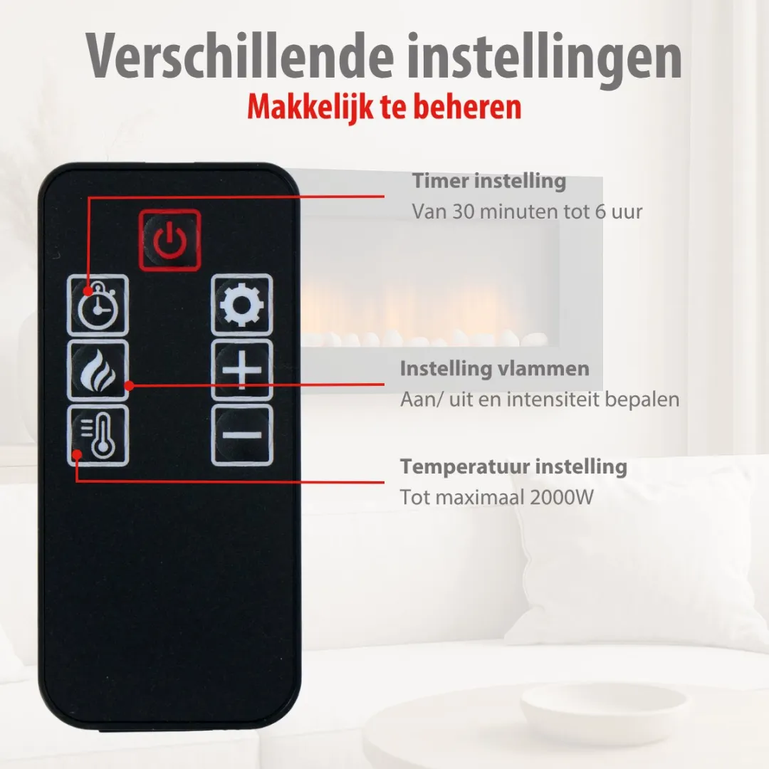 Alpina Sfeerhaard MEALEL6670/008 Wandpaneel 2000W - Zwart