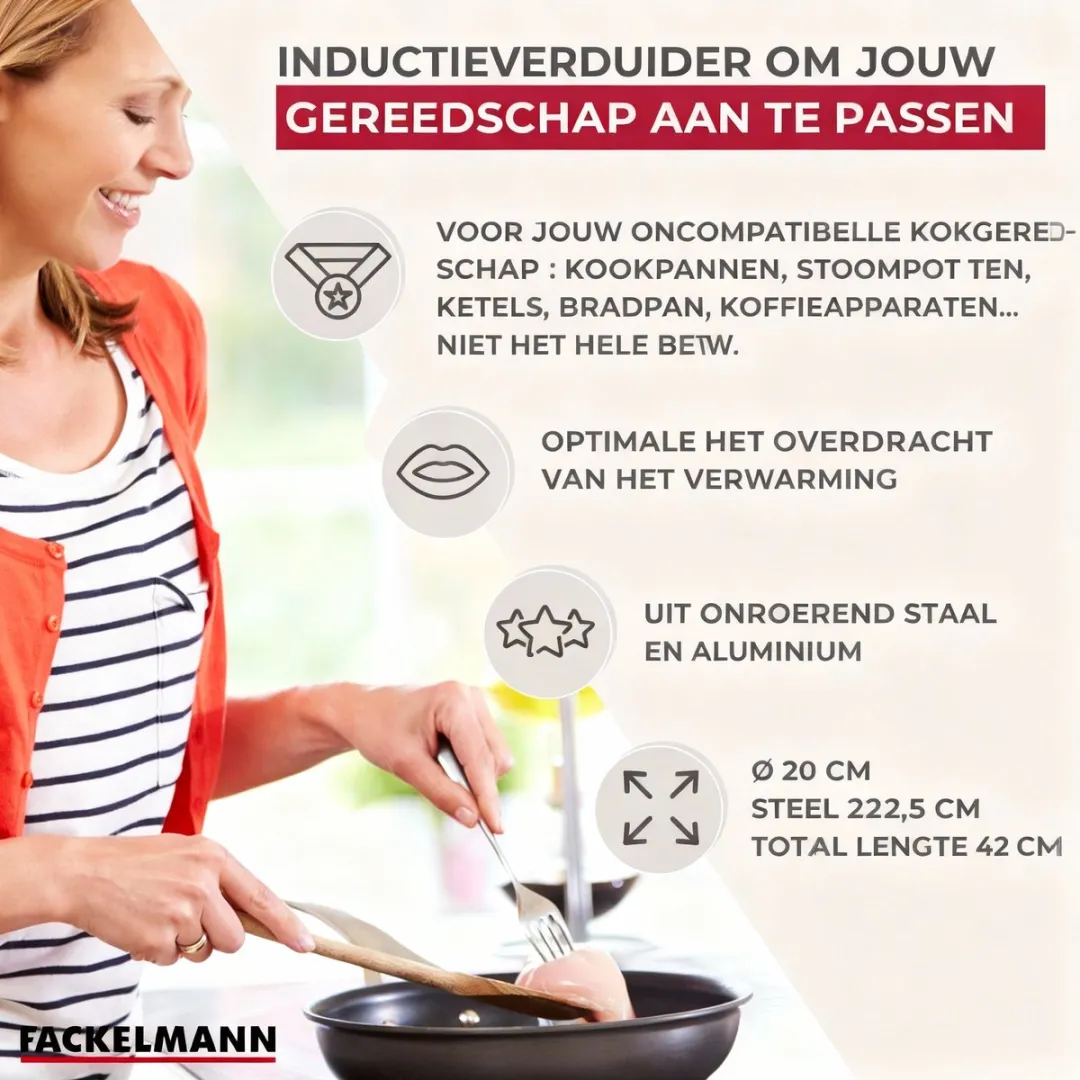 Fackelmann Inductie Adapter 20cm - RVS