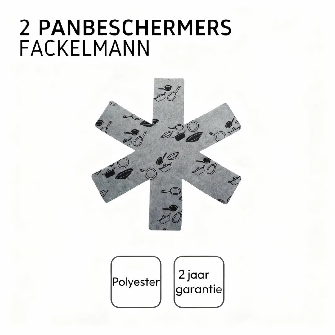 Fackelmann Pannenbeschermers 14202 - Grijs - 2 Stuks
