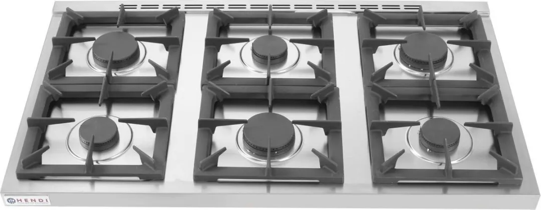 HENDI Gasfornuis 6-pits Open Standaard 28,5 kW - Rvs