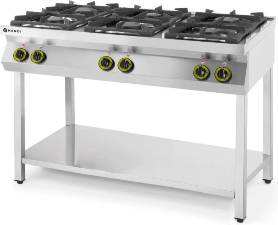 HENDI Gasfornuis 6-pits Open Standaard 28,5 kW
