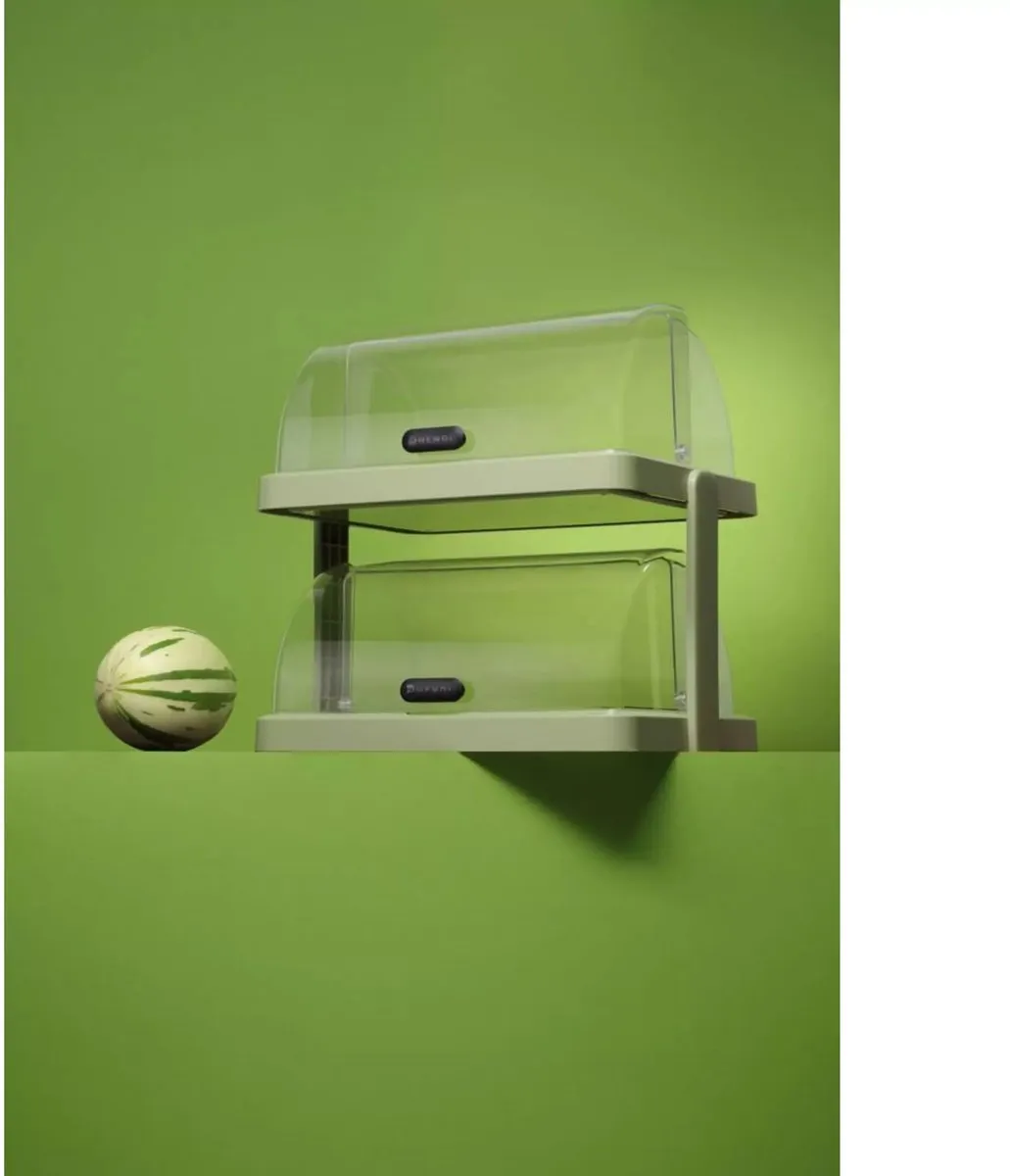 HENDI 871973 Koelvitrine Duo - 2 Laags 48x35,5x48cm - Roltopdeksel - RVS - afbeelding 6 van 6