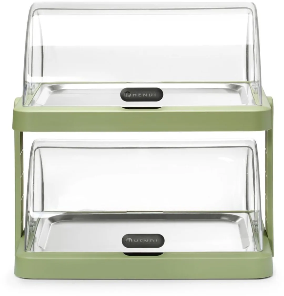 HENDI 871973 Koelvitrine Duo - 2 Laags 48x35,5x48cm - Roltopdeksel - RVS