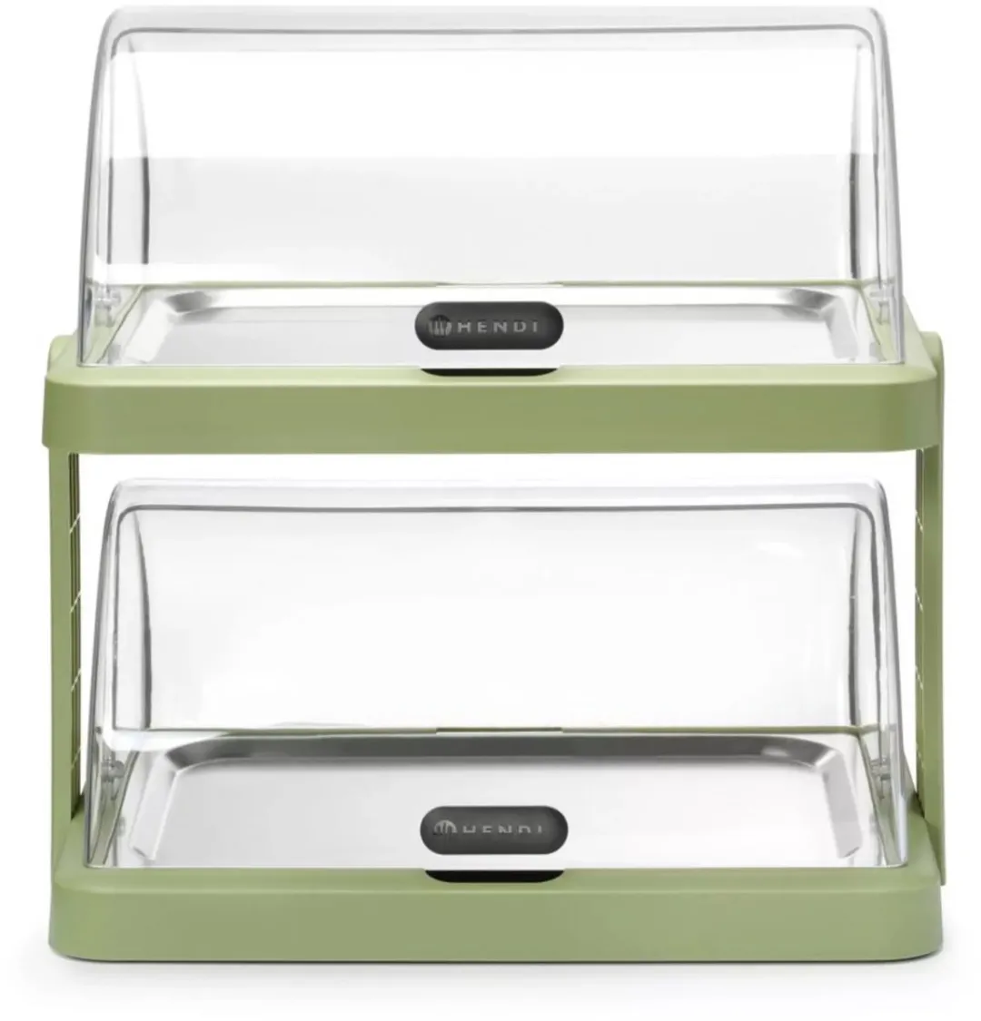 HENDI 871973 Koelvitrine Duo - 2 Laags 48x35,5x48cm - Roltopdeksel - RVS