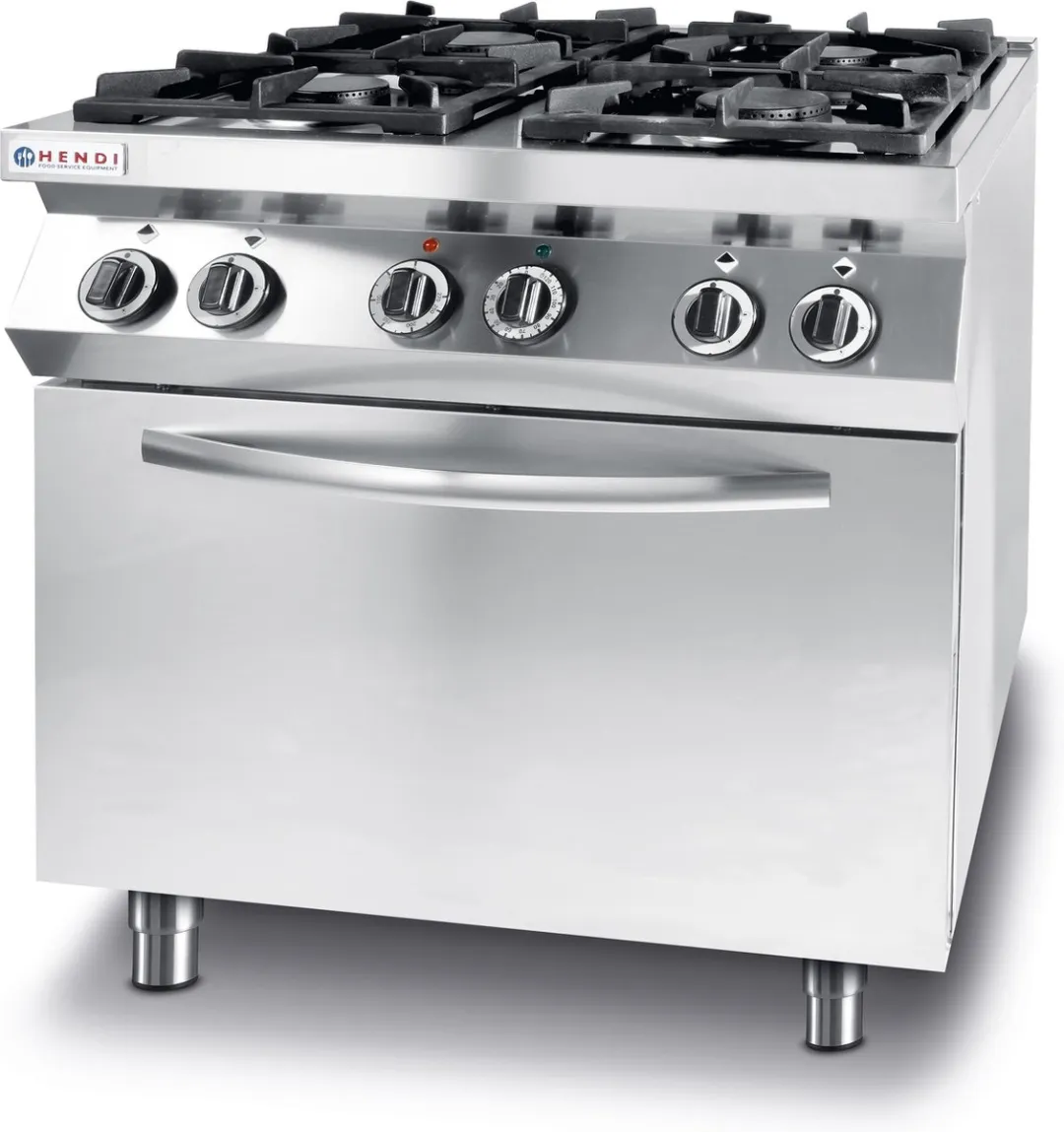 HENDI 6-pits Gasfornuis met Convectieoven - 19 kW - 800x722x900mm