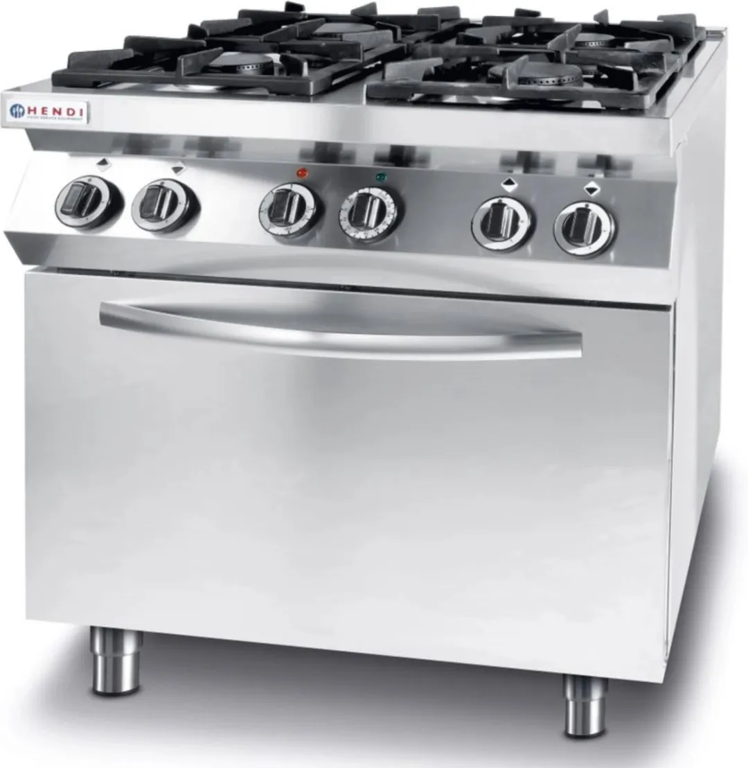 HENDI 6-pits Gasfornuis met Convectieoven