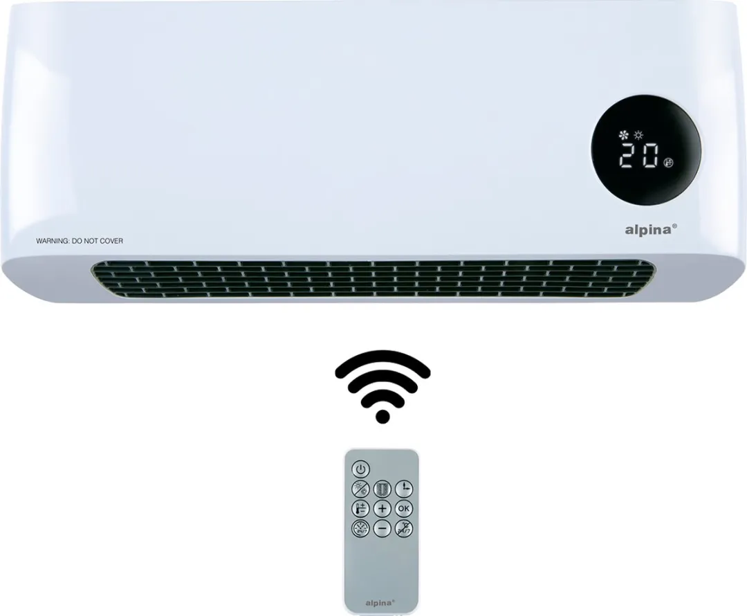 Alpina MEALEL6670/0010 Wandkachel 2000W - Wit - afbeelding 2 van 6