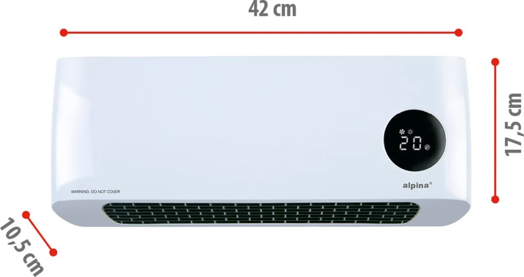 Alpina MEALEL6670/0010 Wandkachel 2000W - Wit - afbeelding 6 van 6