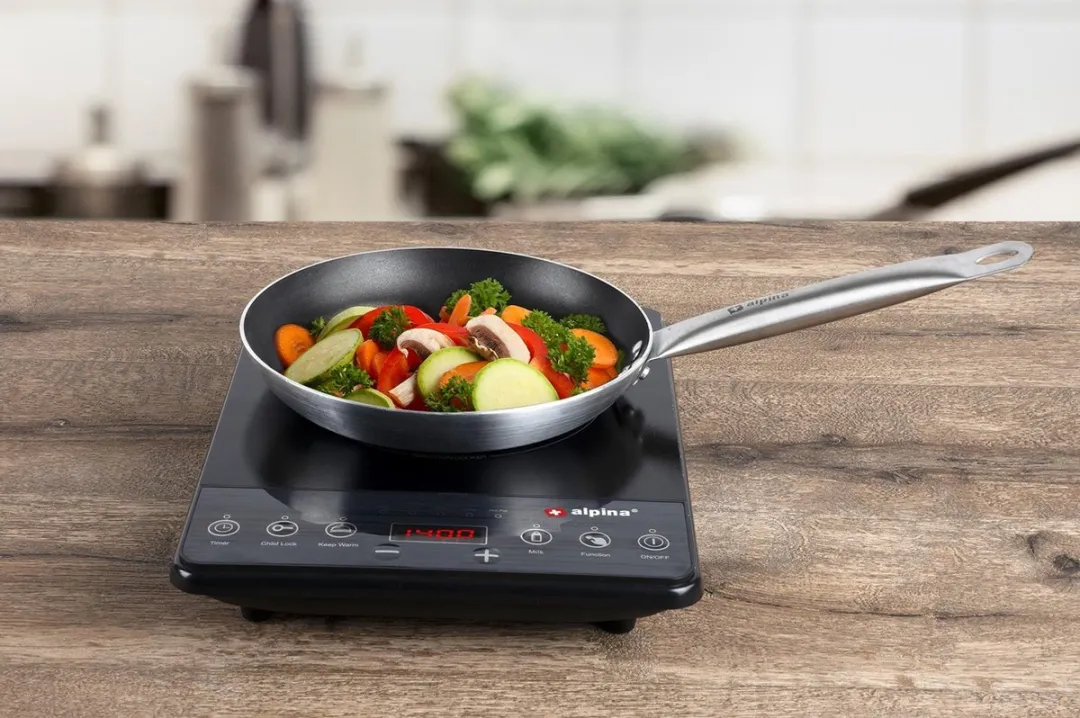 Alpina Inductieplaat - 1-Pits Kookplaat - 2000 W - Zwart